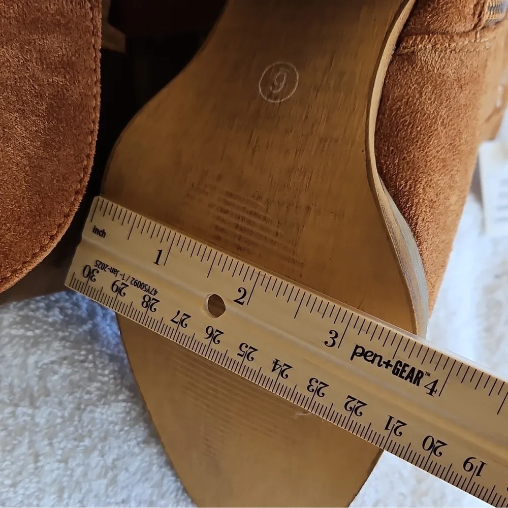J.Adams Shoes Roundup Brown Suede Knee High‎ Side Zip Pointed Toe Women 6